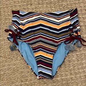 Mossimo Supply Co. Blue and Red Bikini Bottom